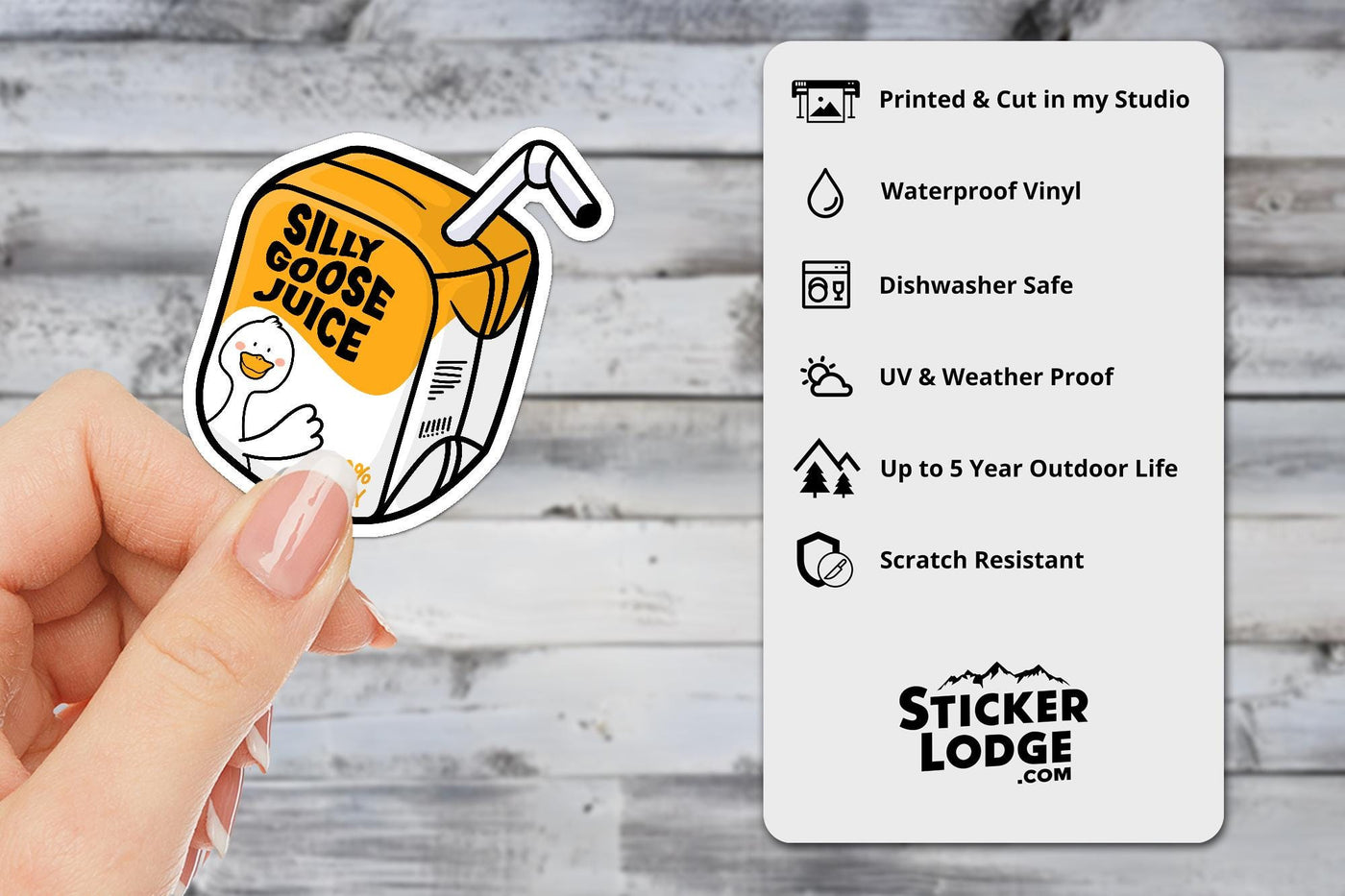 Silly Goose Juice Vinyl Sticker