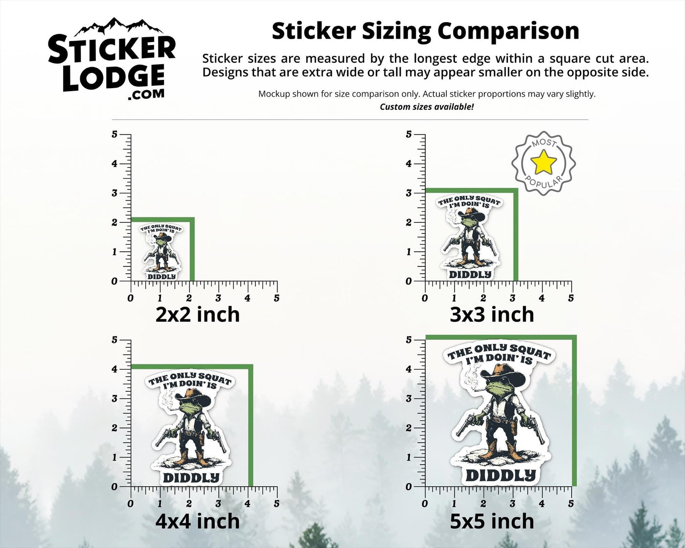 The Only Squat I'm Doing Is Diddly Vinyl Sticker
