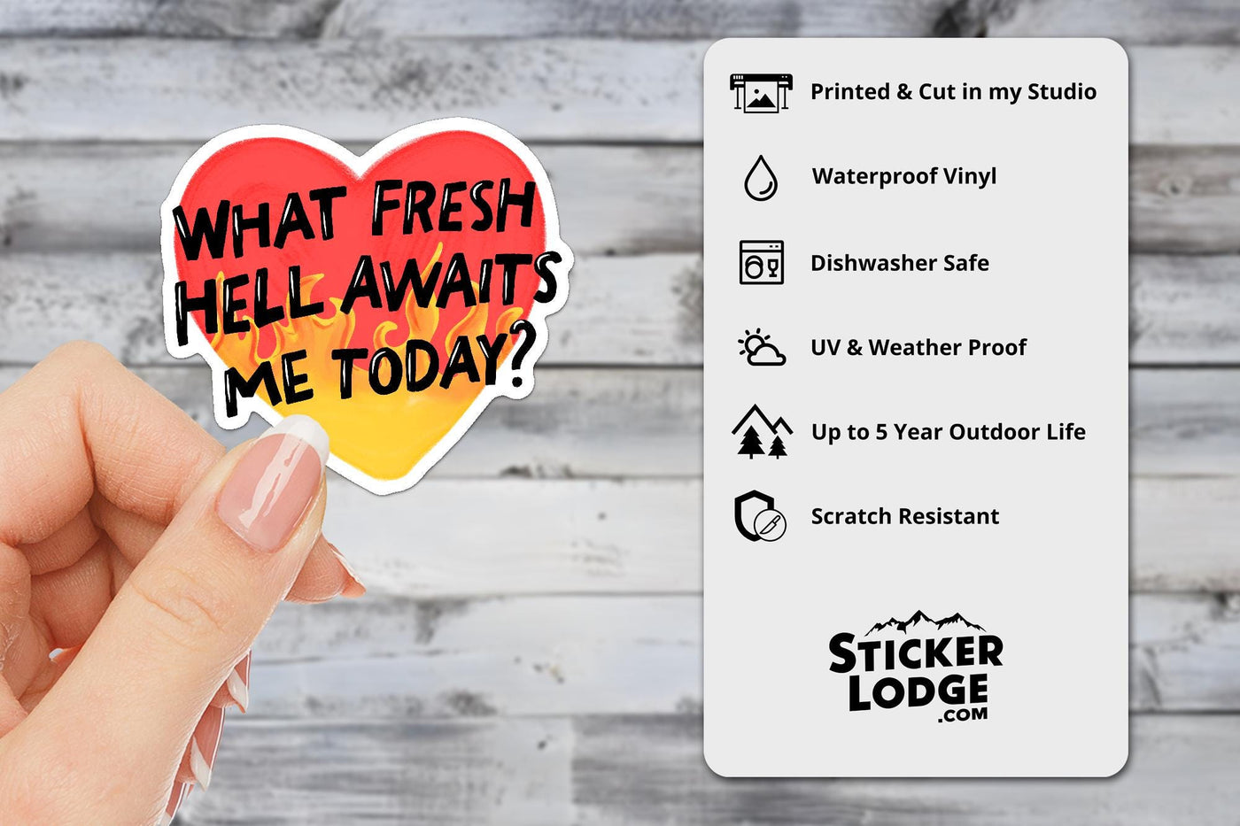 What Fresh Hell Awaits Me Today Vinyl Sticker