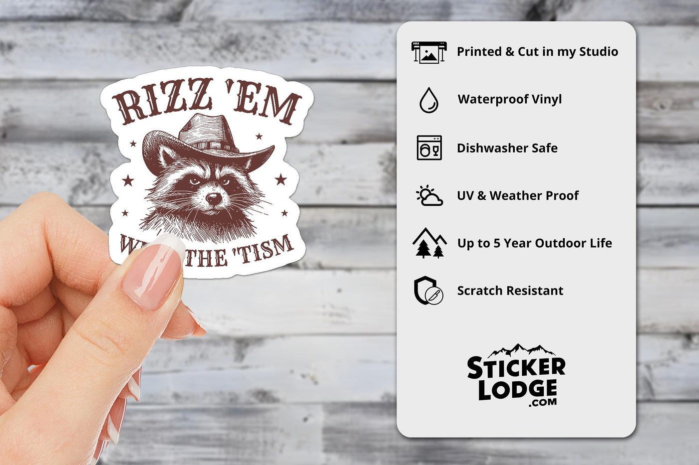 Rizz Em With The Tism Vinyl Sticker