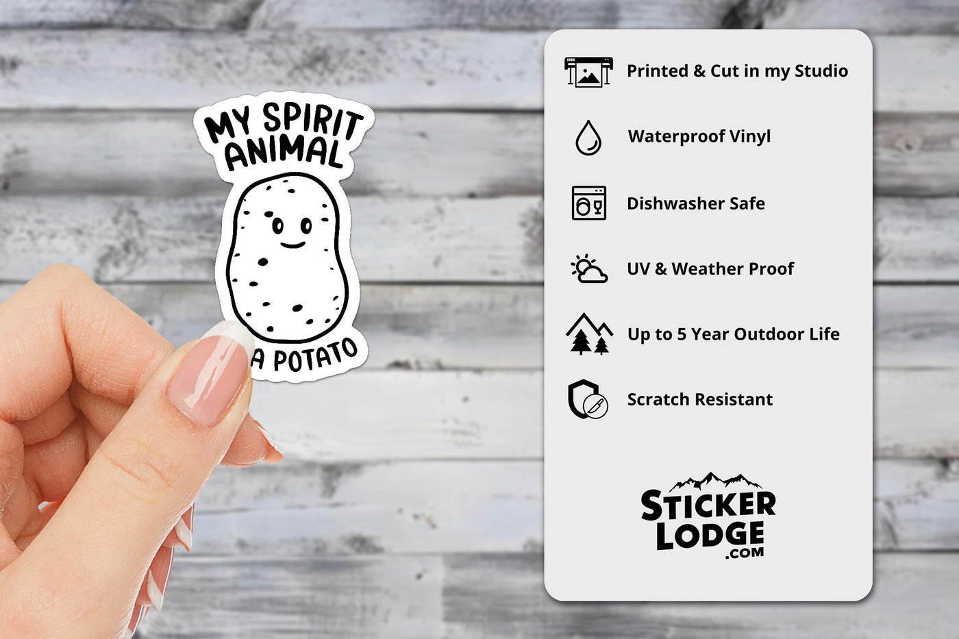 My Spirit Animal Is A Potato Vinyl Sticker