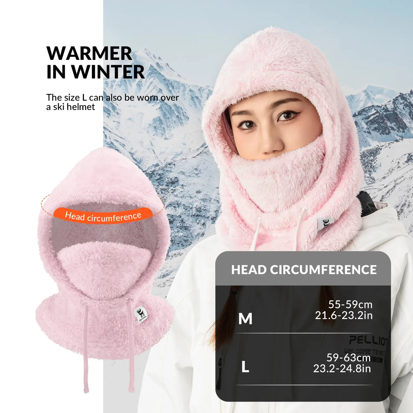 Ski Head Cover with Adjustable Ventilation and Detachable Liner for Winter Sports