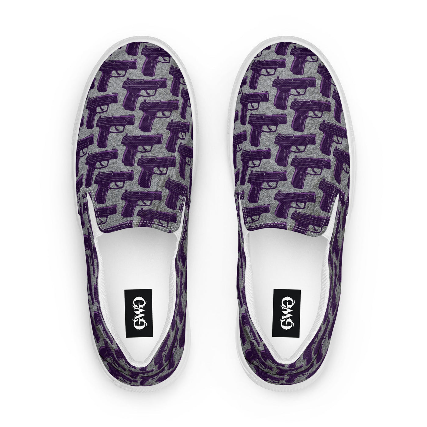 Purple Haze Pistol Palooza Women’s Canvas Slip-On Shoes