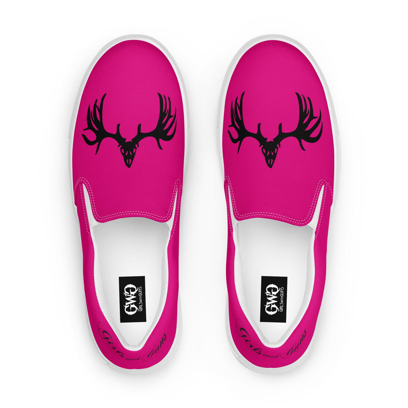 Buck Head Bright Pink Women's Canvas Slip-On Shoes